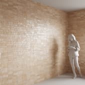 the stone tile wall is light