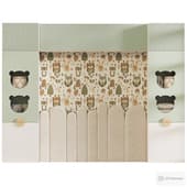custom-made children's furniture (shelving and decorative upholstered wall) 5