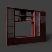 rimini red-brown living room set with tv space (4), 217.8 cm