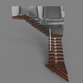 modern wooden staircase