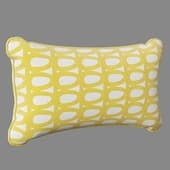 a pillow case with a mustard-colored twirl print from the collection cuts&pieces 30x50 cm tkano