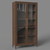 glass two-door showcase cabinet in minimalist style