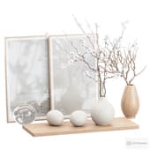 Beige decorative set in minimalist style