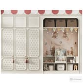 a circus-style wardrobe for a children's room