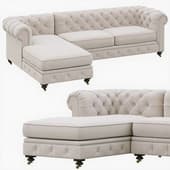 Restoration Hardware Petite Kensington Upholstered Left-Arm Chaise Sectional