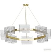 A series of chandeliers on a string suspension with rectangular embossed glass shades FABIOLA
