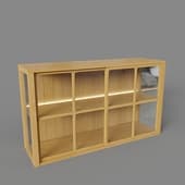 large cabinet with led double illumination, art. 600 led, 1400 x 815h x 390