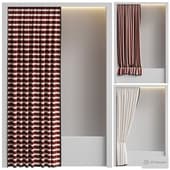 striped bathroom curtain with edging