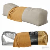 Rectangular pouf with a blanket