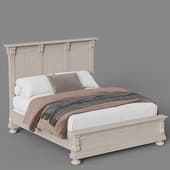 a 160x200 bed with a low american-style footboard