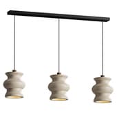 Beige Travertine Wabi Sabi Pendant Light 3 heads