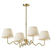 Antique Patina Raw Brass Chandelier 4 light