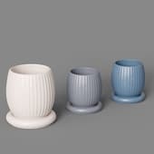 cream flower pot from the edge collection, 2.7l tkano