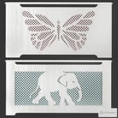 a set of radiator screens for a children's room