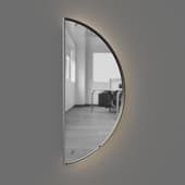 semi-circular illuminated mirror
