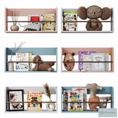 Furniture for children \ Shelves in the nursery 004