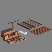 a set of elements for creating a brick house