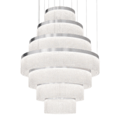 cascading chandelier made of led rings of different diameters with crystal melchior top