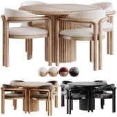 Palermo Fabric Dining Chair Cosmos Travertine Dining Table
