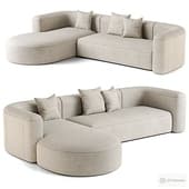 Acanva Luxury Modern Tight Curved Back Velvet Sofa