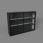 high cabinet with led double illumination, art. 616 led, 1400x1050x310, black