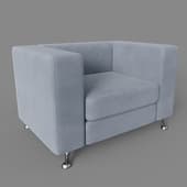 albioni armchair, velour velutto 75, legs chrome