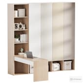 a shelving cabinet with a workplace for a children's room 3