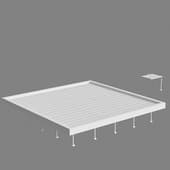 metal ceiling beam system with columns