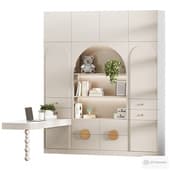 A shelving cabinet with a workplace for a children's room 1