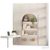 a shelving cabinet with a workplace for a children's room 1