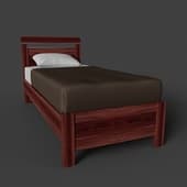 rimini single bed 90x200, mahogany