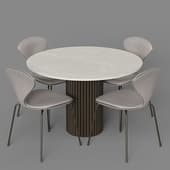 dining group with apriori str 120x120 table (savoie taupe) and apriori ns chairs