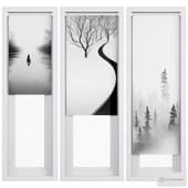 roller blinds in black and white