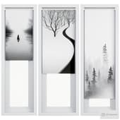 roller blinds in black and white