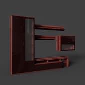 rimini red-brown living room set with tv space (5), 217.8 cm