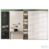 a shelving cabinet with a workplace for a children's room 13
