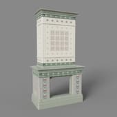tiled fireplace art nouveau palette painted pistachio
