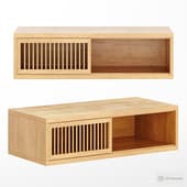 hinged oak shelf, pilpao oak color la redoute interiors art. 4171128 / gjp437