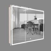 collection of mirrored cabinets with led lighting mirror