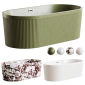 bath freestanding ribbed 170 cm invena glamour