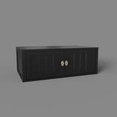 wardrobe mezzanine with wooden doors, art. 397a, 1000x360nx600, black