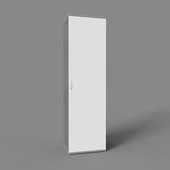 the cabinet is single-leaf, grey