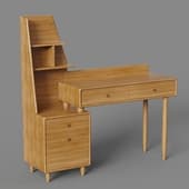 dressing table with bedside table and corner shelf in midsenchuri style