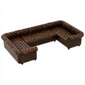 Restoration Hardware Cambridge Leather U-Sofa Sectional