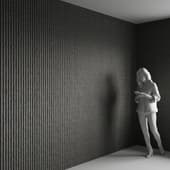 the relief wall made of concrete is black