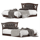 classic style bed — dark walnut