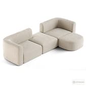 Acanva Luxury Modern Tight Curved Back Velvet Sofa 2