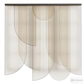 Tulle Layered Panel Curtain Rounded