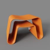 functional stand, console, buba stool orange