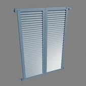 metal shutters of gray–blue color